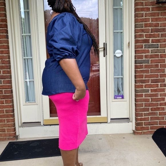 Denim Off Shoulder Tunic - Picture 10 of 10